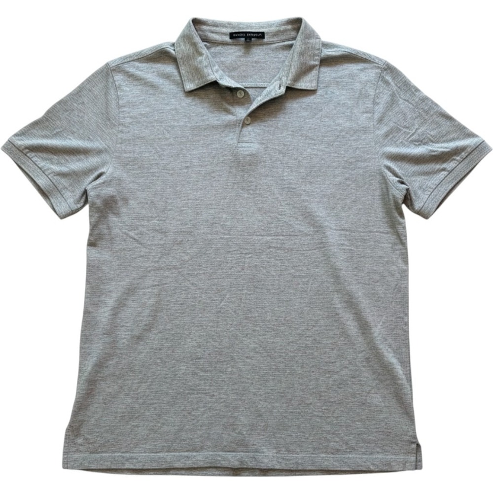 Robert Barakett Mens Large Gray Red Heather Cotton Modal Short Sleeve Polo Shirt - Picture 1 of 7